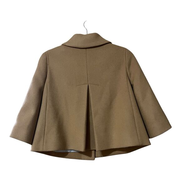 Draper James Womens Size 0 Camel Virgin Wool Blend Cropped Coat - Picture 3 of 4